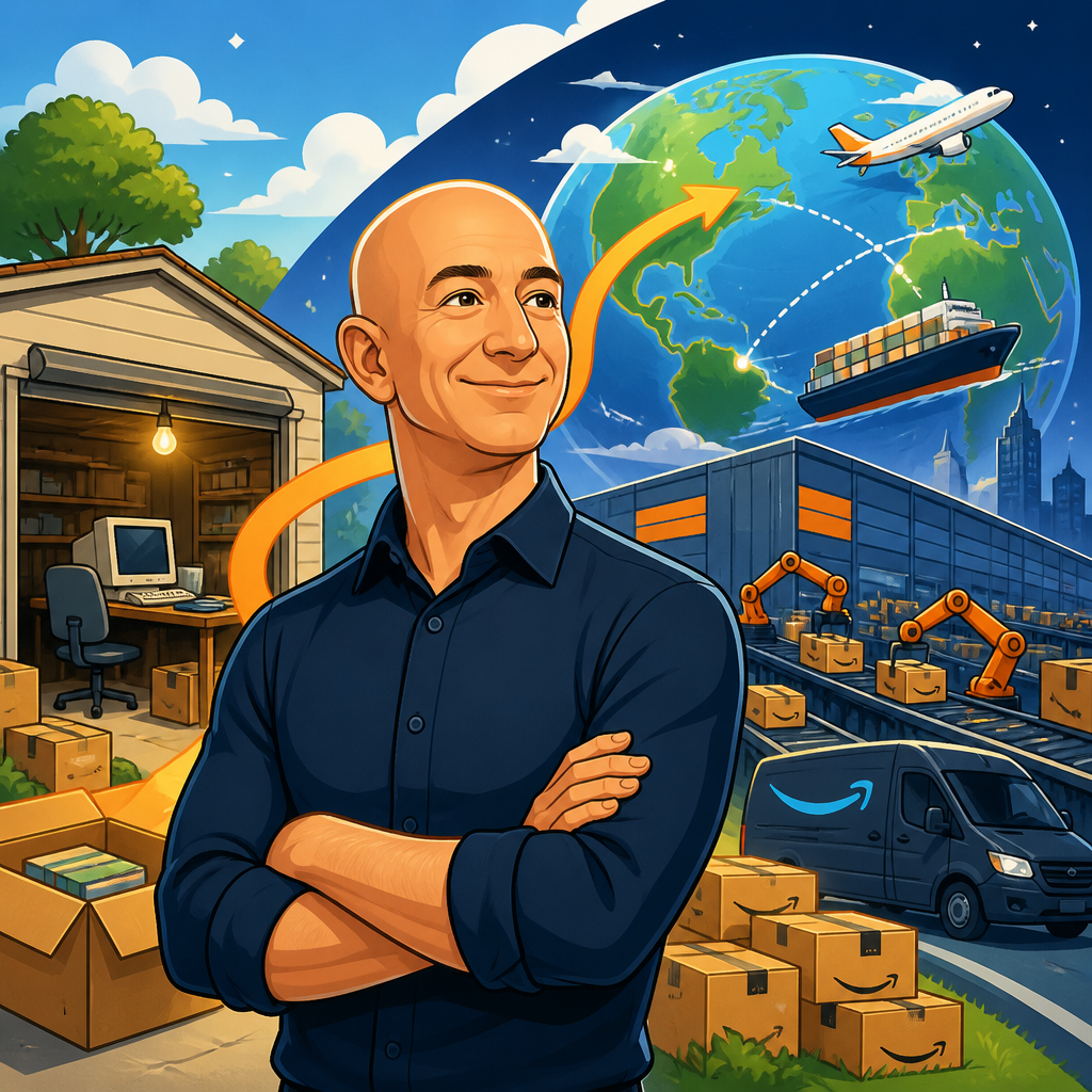 The Amazon Story: How Jeff Bezos Turned a Garage Idea Into a Global Empire