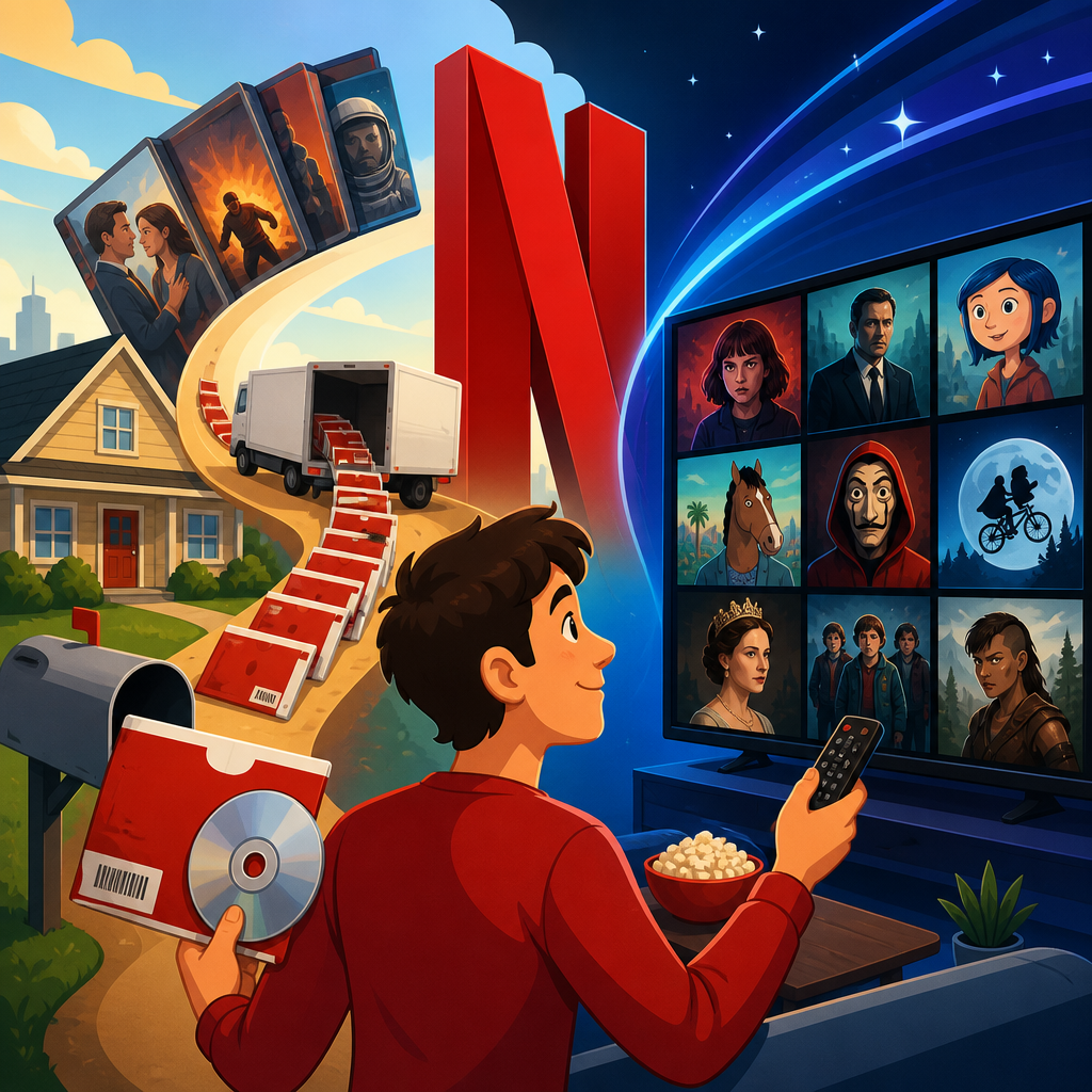 The Story Behind Netflix: From DVDs to Streaming Giant